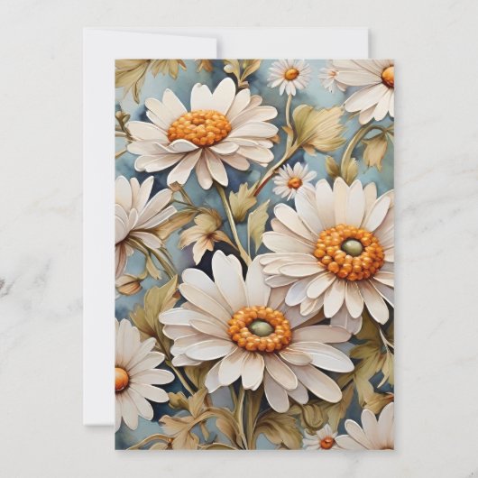 Rustikales Watercolor White Daisy Brautparty Einladung (Rückseite)