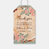 Rustikales Watercolor Wood Slice Geschenkanhänger (Vorderseite)