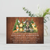 Rustikales Watercolor Woodland Animals Dusche Foto Einladung (Stehend Vorderseite)