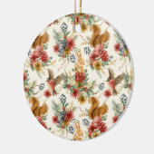 Rustikales Watercolor Woodland Tiermuster Keramik Ornament (Links)