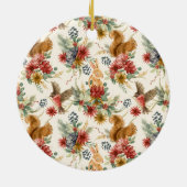 Rustikales Watercolor Woodland Tiermuster Keramik Ornament (Hinten)