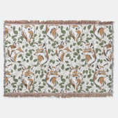 Rustikales Watercolor Woodlands Fox Pattern Decke (Vorderseite)