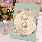 Rustikales Watercolor Woods Slice Sage Green Sockelschild