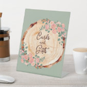 Rustikales Watercolor Woods Slice Sage Green Sockelschild (In SItu)