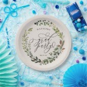 Rustikales Watercolor Wreath-Abschluss-Party Pappteller (Party)
