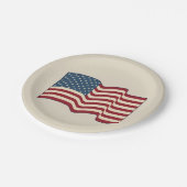 Rustikales Waving American Flag Paper Teller (Schrägansicht)