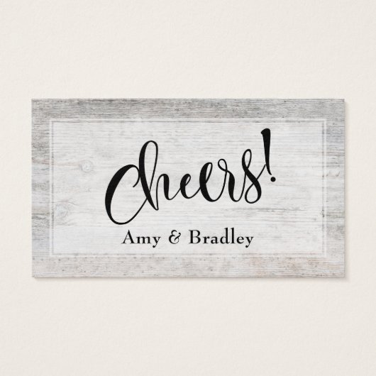 Rustikales Weathered Wood Elegantes Script Drink T (Rückseite)