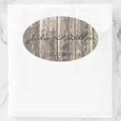 Rustikales Weatherwood Ovaler Aufkleber (Tasche)