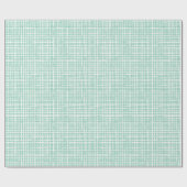 Rustikales Weave Muster Modernes Aqua Blue Geschenkpapier (Flach)