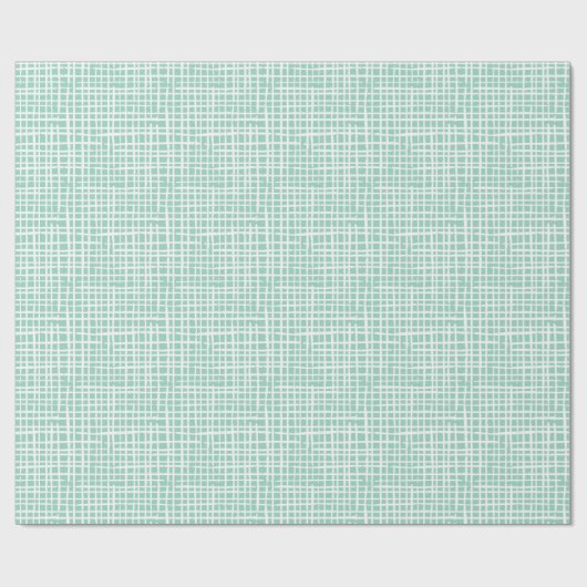 Rustikales Weave Muster Modernes Aqua Blue Geschenkpapier (Flach)