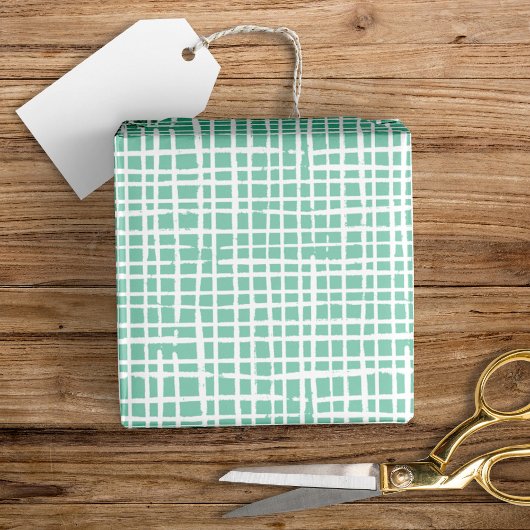 Rustikales Webmuster Modern Aquablau Geschenkpapier