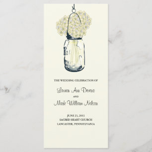 Rustikales Weckglas-und Hydrangeas-Programm Programm