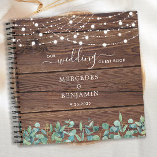 Rustikales Wedding Guest Book Eukalyptus String Li Notizblock