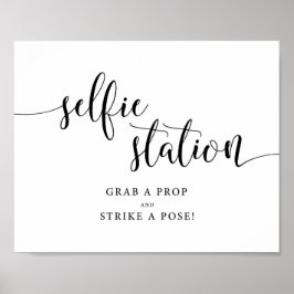 Rustikales Wedding Selfie Station-Zeichen Poster
