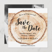 Rustikales Wedding Wood Grain Save the Date Foto (Vorne/Hinten)