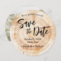 Rustikales Wedding Wood Save the Date Foto