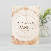 Rustikales Wedding.wood Tree Barke Custom Program Programm (Stehend Vorderseite)