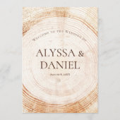 Rustikales Wedding.wood Tree Barke Custom Program Programm (Vorderseite)