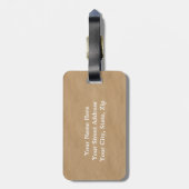 Rustikales weibliches Packpapier-weißes Gepäckanhänger (Rückseite vertikal)