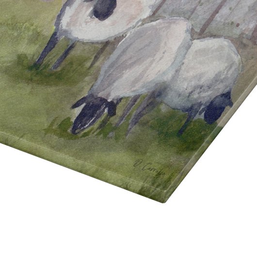 Rustikales Weideschaf Schneidebrett (Ecke)