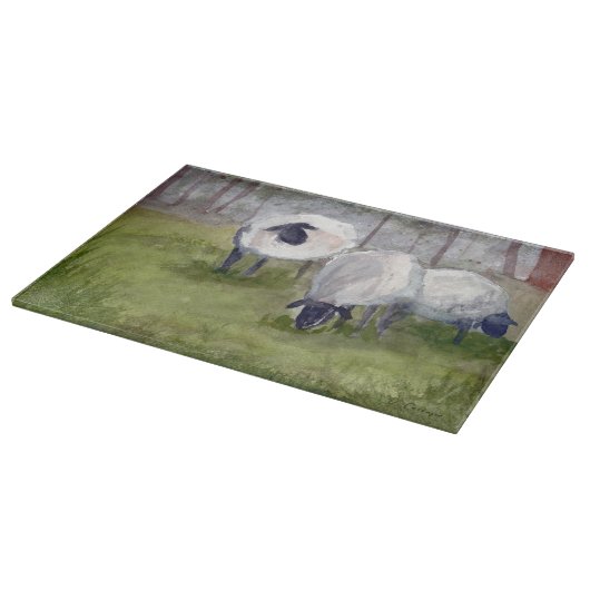 Rustikales Weideschaf Schneidebrett (Ecke)