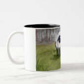 Rustikales Weideschaf Zweifarbige Tasse (Links)