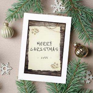 Rustikales Weihnachten-Altes-Papier-Manuskript Feiertagskarte