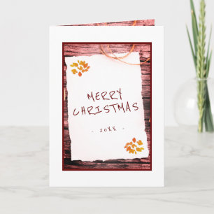 Rustikales Weihnachten-Altes-Papier-Manuskript Feiertagskarte