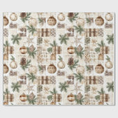 Rustikales Weihnachten Geschenkpapier (Flach)