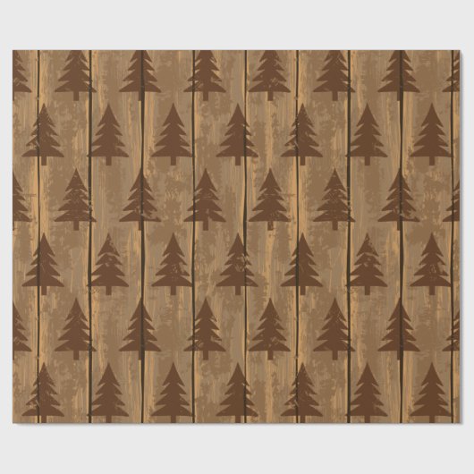 Rustikales Weihnachten Geschenkpapier (Flach)