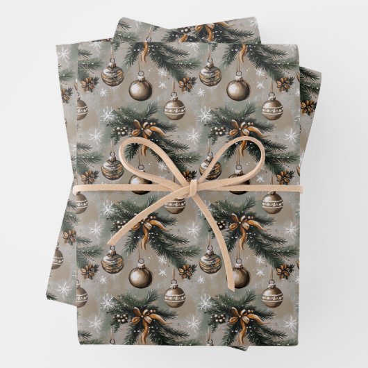 Rustikales Weihnachten Geschenkpapier Set (Beispiel)