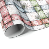 Rustikales Weihnachten Gingham Geschenkpapier (Rolleneckpunkt)