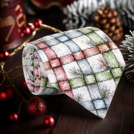 Rustikales Weihnachten Gingham Necktie Krawatte