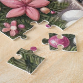 Rustikales Weihnachten Highland-Kuh Puzzle (Seite)
