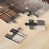 Rustikales Weihnachten Highland-Kuh Puzzle (Seite)