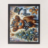 Rustikales Weihnachten Highland-Kuh Puzzle (Vertikal)