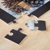 Rustikales Weihnachten Highland-Kuh Puzzle (Seite)