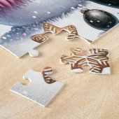 Rustikales Weihnachten Highland-Kuh Puzzle (Seite)