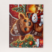 Rustikales Weihnachten Highland-Kuh Puzzle (Vertikal)