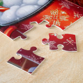 Rustikales Weihnachten Highland-Kuh Puzzle (Seite)