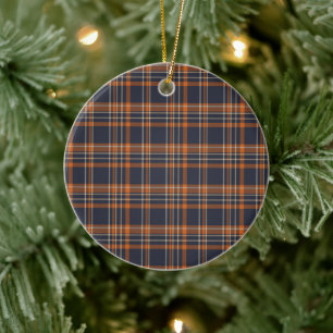 Rustikales Weihnachten kariert Keramik Ornament