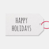 Rustikales Weihnachten | Minimalistisch Kraft Happ Geschenkanhänger (Vorderseite (Horizontal))