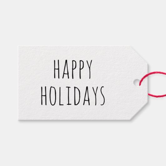 Rustikales Weihnachten | Minimalistisch Kraft Happ Geschenkanhänger (Vorderseite (Horizontal))