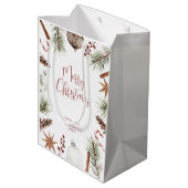 Rustikales Weihnachten Mittlere Geschenktüte (Rückseite Schrägansicht)