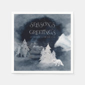 Rustikales Weihnachten Modernes Corporate Office-P Serviette (Vorderseite)