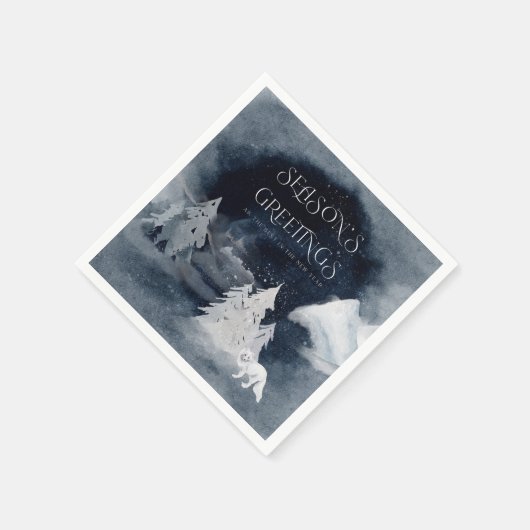 Rustikales Weihnachten Modernes Corporate Office-P Serviette (Ecke)