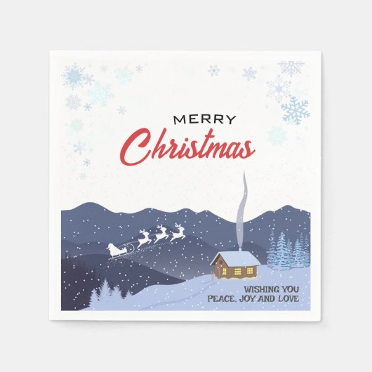 Rustikales Weihnachten | Neues Jahr glücklich | We Serviette (Vorderseite)