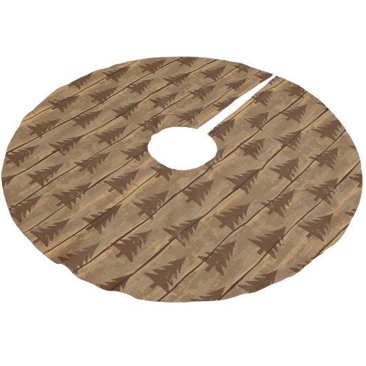 Rustikales Weihnachten Polyester Weihnachtsbaumdecke (Schrägansicht)