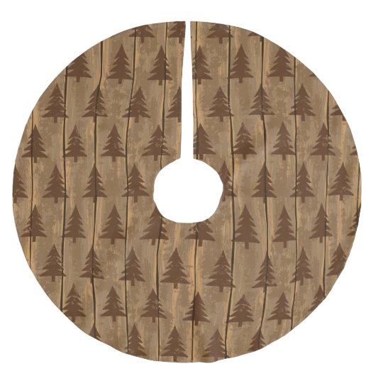 Rustikales Weihnachten Polyester Weihnachtsbaumdecke (Vorderseite)