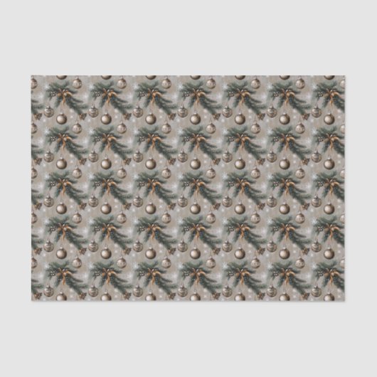 Rustikales Weihnachten Seidenpapier (Vorderseite)